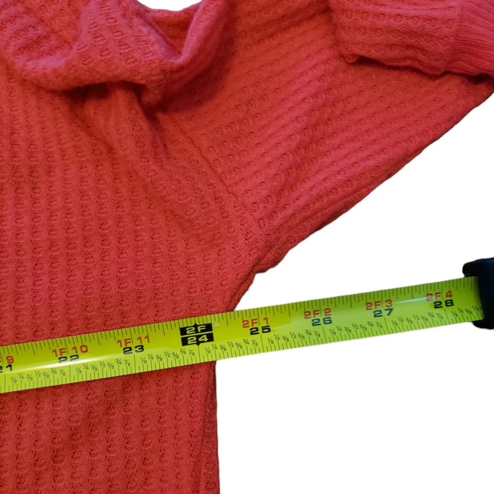 Tommy Hilfiger Pink Oversized Waffle Knit Sweater Size Small - Picture 4 of 6